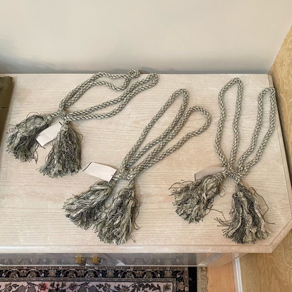 NEVER USED. 3 NWT Conso Tiebacks with Double Tassels.